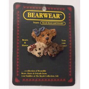 Boyds Bears Bearwear Brooch Lapel Pin 1995 Three Bears Vintage - 2619